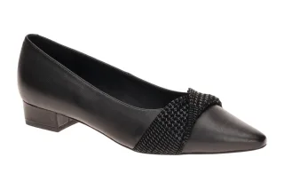 Peter Kaiser 9-72242-47 Schwarz Echtleder Pumps mit Kubanischem Absatz