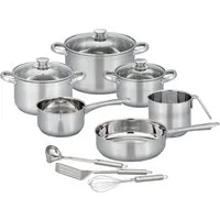 GSW Topf-Set Toronto, Edelstahl (Set, 12-tlg), mehrteiliges Kochtopf-Set aus Edelstahl inkl. praktischer Küchenhelfer