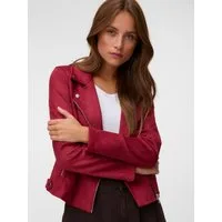Vero Moda Bikerjacke VMJOSE SHORT FAUX SUEDE JACKET GA NOOS mit asymetrischem Reißverschluss