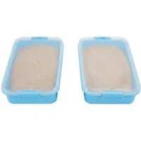 relaxdays Sandkasten mit Deckel 2er Set, Hellblau