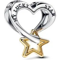 Pandora Charm-Einhänger Pandora Moments Glücksstern und Herz Charm 763513C00