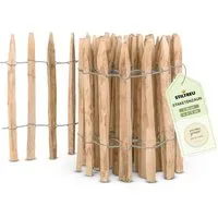 STILTREU Staketenzaun Franz. Premium Staketenzaun Kastanie 5 m, Höhe 50 cm, Abstand 4-5 cm