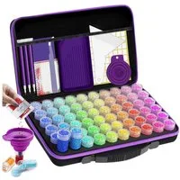 SURFOU Kreativset 60 Dosen Diamond Painting Zubehör Boxen Aufbewahrungsbox (ohne Steine), Geschenk für Storage Diamond Painting Bilder Steine Strass Perlen DIY