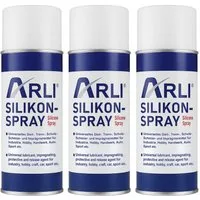 ARLI Silikon 3x Silikon Spray 400ml Universelles Gleitmittel, Silikonspray, gebrauchsfertig, (2er, 3-tlg., Set), Trennmittel Schmiermittel Schutzmittel
