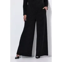 Ulla Popken Schlupfhose Jacquard-Hose Glitter weites Bein Elastikbund