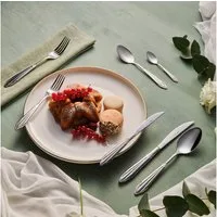 Karaca Besteck-Set Elegance Mantilla Silver 84-teiliges Besteckset für 12 Personen, 12 Personen, Spülmaschinengeeignet