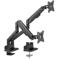 Doppel-Monitorhalterung mit Gasdruckfeder schwarz, für 2 Monitore von 17" - 32" (43 - 81cm)