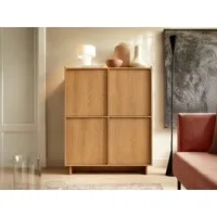 yourhouse24 Highboard Hochkommode YOSHI (98x124 cm) – Eiche Carmel (Einzelmöbel, 1 St)