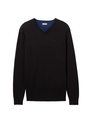 Tom Tailor - Basic Strickpullover black - Gr. - XXL