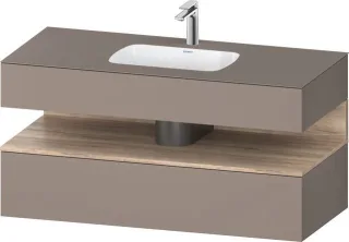 Duravit Qatego Einbauwaschtisch mit Konsolenwaschtischunterbau Basalt Matt 1200x550x600 mm - QA47870 QA4787055430000