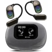 MOPUEA Bluetooth-Kopfhörer mit KI-Übersetzung, kabellos, offene Ohrhörer Bluetooth-Kopfhörer (Touchscreen Übersetzer lange Akkulaufzeit Bass-Sound für Sport Laufen)