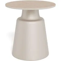 ACTONA GROUP Couchtisch Santorini Beistelltisch – modern & kompakt, langlebige Keramikplatte, Pflegeleicht, Keramik Tischplatte, schwarzes Stahlgestell, Ø: 45 cm