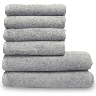 Lanudo? Handtuch Set Pure Line 2x Duschtuch + 4x Handtuch Silber