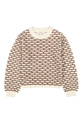 Garcia - Strickpullover mit Muster beige/braun - Gr. - S