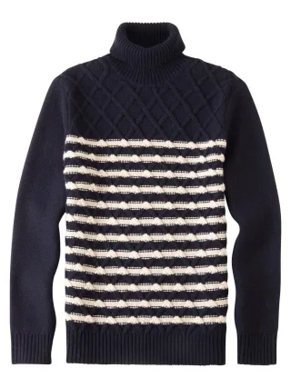 OLYMP - Rollkragenpullover blau - Gr. - S