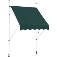 COSTWAY Klemmmarkise 150cm breit, höhenverstellbar 200-300cm, Grün