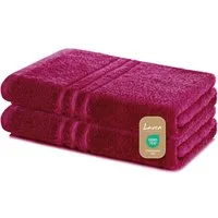 Lavea Duschtuch Elena Frottee Duschtücher Set 70x140 cm Handtücher, 100% Baumwolle (2er Set), Dusch-Handtuch, 500 g/m² Frottier, weich & saugstark, pflegeleicht