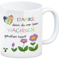 speecheese Tasse Danke dass du mir beim Wachsen geholfen hast Kaffeebecher