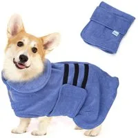 nobleza Hundebademantel Hundebademantel Mikrofaser mit Klettverschluss