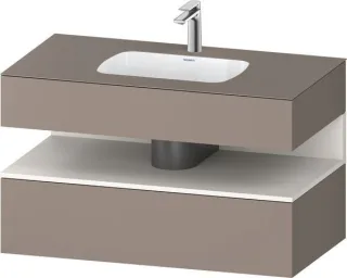 Duravit Qatego Einbauwaschtisch mit Konsolenwaschtischunterbau Basalt Matt 1000x550x600 mm - QA47860 QA4786084430010