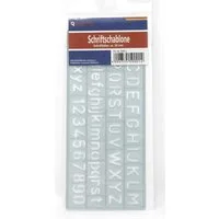 Rheita Zeichenlineal Rheita Schriftschablone, transparent, 10 mm Schrifthöhe, A-Z und 0-9