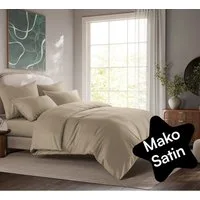 Seralino Bettwäsche Mako Satin Bettwäsche (100% Bio Baumwolle) mit Kissenbezug, 3 teilig, Fairtrade/ GOTS zertifiziert, uni Bettwäsche Set mit Reißverschluss