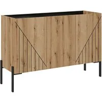 Home affaire Sideboard SNETT, Breite: 122cm, mit Metall-Stabfüßen, 3 Türen, 3 Einlegeböden, Anrichte, Kommode, Schrank, Board, Higboard
