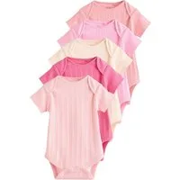 Next T-Shirt-Body Gerippte Kurzarm-Babybodys 100 % Baumwolle, 5 Stk. (5-tlg)