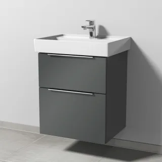 Sanipa 3way Waschtischunterbau zu Villeroy & Boch Collaro Waschtisch mit 2 Auszügen, Anthrazit-Glanz UF83379