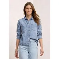 STREET ONE Langarmbluse in Denim-Optik