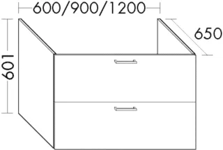 Burgbad Waschtischunterschrank Sys30 PG2 Echo 601x900x650 Eiche Dekor Cashmere, WVJI090F2237 WVJI090F2237