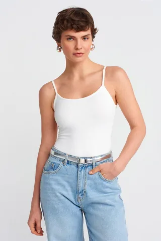 Schlanke Passform ärmellose Cami-Bluse