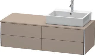 Duravit XSquare Konsolenwaschtischunterbau wandhängend Basalt Matt 1400x548x400 mm - XS4913R4343 XS4913R4343