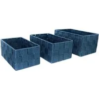 Marabellas Shop Organizer 3er-Set geflochtene Aufbewahrungsboxen für Badezimmer Textil-Körbe (3 St), dekorativ verwendbar