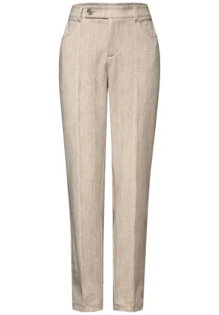Street One - Chino mit Knopfdetail beige - Gr. - 34/28