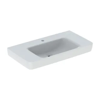 Geberit Renova Plan Waschtisch 501703008 90x48cm, Hahnloch mittig, ohne Überlauf, Ablagefläche, weiß KeraTect