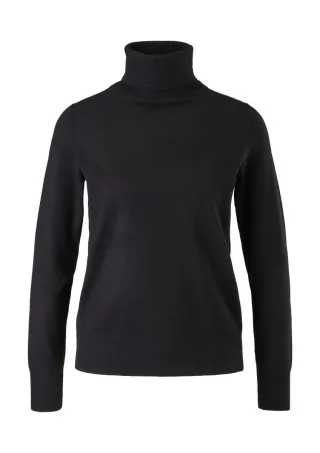 s.Oliver Red Label - Feinstrickpullover mit Rollkragen schwarz - Gr. - 42