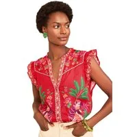 Love & Roses Kurzarmbluse Love & Roses Bluse mit Stickerei, Regular (1-tlg)