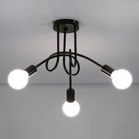 Riserva Deckenleuchten Industrie Vintage 3-Arm Deckenlampe Schwarz Geflecht-Design mit E27