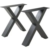en.casa Tischgestell (2-St., 2er Set), »Maribo« Stahl 42 x 40 cm Schwarz