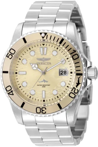 Invicta Pro Diver 50892 Herrenuhr - Quarzwerk - Edelstahl mit beigem Zifferblatt - 42 mm