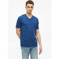 s.Oliver Kurzarmshirt T-Shirt Meliertes T-Shirt mit V-Ausschnitt