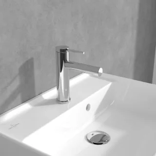 Villeroy und Boch Loop + Friends Einhebel-Waschtischarmatur TVW10610215361 mit Zugstangen-Ablaufgarnitur, chrom