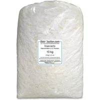DistrEbution Bastelnaturmaterial Sojawachs C-3 Flocken Naturwachs Kerzenwachs 10 kg, Zur Herstellung von Kerzen in Behältern