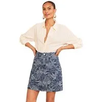 Love & Roses Minirock Love & Roses Denim-Minirock, Jacquard-Blumen-Print (1-tlg)