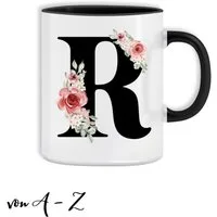 Giftandprint Tasse personalisiert mit Anfangsbuchstabe Monogramm Geburtstag Geschenk Frau, Geschenke für Frauen, Spülmaschinengeeignet, Mit Geschenkbox