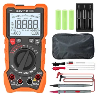 2in1 ZOYI ZT1000R Multimeter Insulation Tester 5 Voltage Settings 1000V AC DC True RMS High Accuracy Backlit Screen Prof