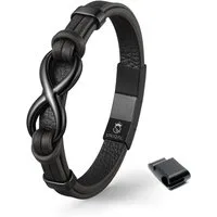 UNIQAL.de Lederarmband Unendlichkeit Leder Armband "INFINITY" Herren (Edelstahl, Echtleder, Casual Style, Handgefertigt), Designed in Germany