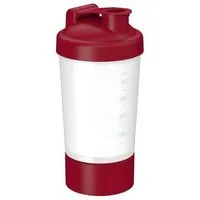 elasto Protein Shaker 400ml Fitness shaker mit Pulverfach inkl. Sieb und Skala, Shaker für Eiweiß- & Sportgetränke, auslaufsicher, einfache Reinigung