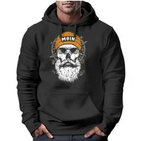 Neverless Hoodie Hoodie Herren Moin Skull Windrose Kompass Totenkopf Frontprint Männer